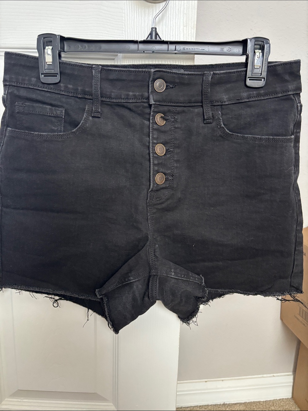 wild fable Black High-Rise Button-Front Jean Shorts